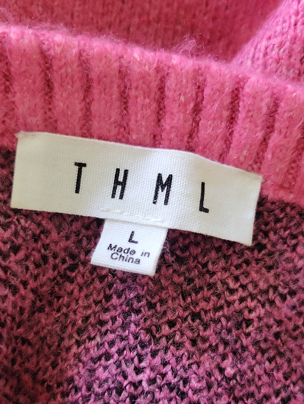 THML Pink Snow Leopard Pullover Sweater Animal Print Eclectic Arty Kitsch LG - Picture 7 of 9